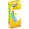 Yellow Swiffer box with product image and lettering. A blue and white duster protrudes from the box.
