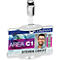 Duurzame Eco badgehouder, voor 1 kaart, 10 stuks, staand of liggend formaat, B 54 x H 87 mm, gerecycled kunststof, grijs