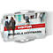Duurzame Eco badgehouder, voor 2 kaarten, 10 stuks, staand of liggend formaat, B 54 x H 87 mm, gerecycled kunststof, grijs