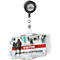 Duurzame Eco badgehouder, voor 2 kaarten, 10 stuks, staand of liggend formaat, B 54 x H 87 mm, gerecycled kunststof, grijs