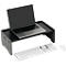 Duurzame monitorstandaard EFFECT, 3-etage, 60 % PET-vilt, tot 10 kg, kabeluitgangen, antraciet