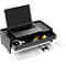 Duurzame monitorstandaard EFFECT, 3-etage, 60 % PET-vilt, tot 10 kg, kabeluitgangen, antraciet