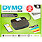 DYMO LabelManager Executive avec clavier, smartphone connecté et ordinateur portable. Lettrage imprimé.