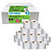 Dymo-Etiketten in einer Schachtel und als Rollen. Auf der Verpackung steht "Shipping / Name Badge Labels".