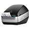 Black DYMO label printer. A label is being output from the printer. Address details are printed on the label.