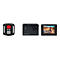 GoXtreme Enduro Black Actionkamera mit Fernbedienung und Display vor weißem Hintergrund.