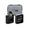 MyStudio Wireless Mic Uno Set mit Sender, Empfänger und einer grauen Aufbewahrungstasche auf weißem Grund.