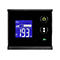 Schwarzes Bedienfeld mit blauem Display. Anzeige: 193W, Batterie- und Stromsymbol. Power- und Pfeiltasten. Ok-Licht.