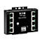 Schwarzer Netzwerk-Switch mit acht Ethernet-Ports, Bezeichnung: Eaton Tripp Lite Series. Ports sind nummeriert, mit LED-Anzeigen.