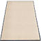 Beige tapijt met donkere rand.