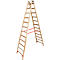 Échelle double à barreaux, bois, 2 x 12 barreaux