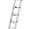 Echelle polyvalente Hailo S120 Pro, 3 éléments, 3 x 12 barreaux, système de barreaux pivotants, compensation au sol, jusqu'à 150 kg, aluminium et plastique, argent