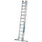 Échelle polyvalente Krause, en 3 parties, échelons T 80 mm et barreaux T 30 mm, traverse, TRBS 2121-2, avec 3 x 12 échelons, aluminium