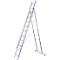Echelle polyvalente SZ métal, 3 éléments, avec 3 x 10 barreaux, jusqu'à 150 kg, EN 131, traverse, sécurité anti-écartement, aluminium