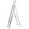 Echelle polyvalente SZ métal, 3 éléments, avec 3 x 9 barreaux, jusqu'à 150 kg, EN 131, traverse, sécurité anti-écartement, aluminium