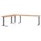 Eckschreibtisch Agenda Home, mechanisch höhenverstellbar, B 2600 x W 2000 x H 680-910 mm, Grandson-Eiche/Schwarz