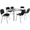 Economy set stapelstoelen ISO Basic, frame met 4 poten, stapelbaar tot 12 stuks, bekleding zwart, 6 stuks + vergadertafel voor maximaal 6 personen, B 1600 x D 800 x H 720 mm