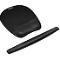 Black ergonomic mouse pad with wrist rest and separate palm rest.