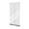 Écran transparent enroulable pour protection hygiénique, avec cassette en aluminium avec pieds, L 1000 x P 200 x H 2200 mm