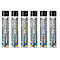 Six EASYLINE Edge spray cans, black-grey-blue, on a white background. Inscription: Line marking made easy.