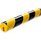 Yellow and black striped warning bar.