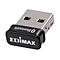 Schwarzer Edimax Bluetooth-USB-Adapter mit silbernem Stecker vor neutralem Hintergrund.