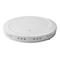 Ein weißer, runder Edimax Pro WLAN-Access-Point vor weißem Hintergrund.