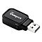 Schwarzer Edimax AC USB-WLAN-Adapter mit seitlicher WPS-Taste vor weißem Hintergrund.