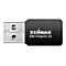Schwarzer Edimax USB WLAN-Adapter EW-7722UTn V3 mit Metallstecker vor weißem Hintergrund.