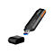 Schwarzer Edimax Wi-Fi 7 BE6500 USB-Adapter mit abgenommener Schutzkappe.