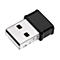 Kleiner, schwarzer USB-Empfänger auf weißem Hintergrund.