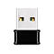 Kompakter, silberner USB-Adapter mit schwarzem Kunststoffgehäuse vor weißem Hintergrund.