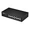 Schwarzer Edimax GS-1016 V2 Gigabit Ethernet-Switch mit 16 Anschlüssen in einer isometrischen Ansicht.