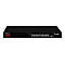 Schwarzer Edimax Pro GS-5216PLC Netzwerk-Switch mit 16 Ports und digitaler Leistungsanzeige vor weißem Hintergrund.
