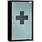 Eerste hulp kast First Aid Only, zonder inhoud, 2 compartimenten, afsluitbare matglazen deur, wandmontage, B 300 x D 500 x H 120 mm, metaal en glas, zwart