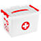 Eerstehulpkoffer Sunware Q-line, incl. inzetstuk met vakverdeling, 22 l, B 400 x D 300 x H 260 mm, wit/rood
