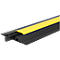 Black cable bridge with yellow center lane.