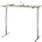 EHV Schreibtisch, elektrisch höhenverstellbar, bis 100 kg, 605–1265 mm, T-Fuß ohne Traverse, Up/Down-Panel, B 1300 x T 650, Eiche/silber