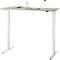 EHV Schreibtisch, elektrisch höhenverstellbar, bis 100 kg, 605–1265 mm, T-Fuß ohne Traverse, Up/Down-Panel, B 1300 x T 650, Eiche/weiß