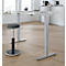 EHV Schreibtisch, elektrisch höhenverstellbar, bis 100 kg, 605–1265 mm, T-Fuß ohne Traverse, Up/Down-Panel, B 1600 x T 800, lichtgrau/silber