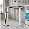 EHV Schreibtisch mit Bambus-Zubehörschublade & Kabelkanal aus Recyclingfilz, elektrisch höhenverstellbar, B 1300 x T 650 mm, graphit/weiß