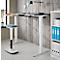 EHV Schreibtisch mit Bambus-Zubehörschublade & Kabelkanal aus Recyclingfilz, elektrisch höhenverstellbar, B 1300 x T 650 mm, graphit/weiß