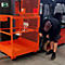 Eichinger-Industrie Arbeitskorb für Gabelstapler, für 2 Personen, Aufnahme auf breiter Seite, rutschsichere Plattform, Stahl, reinorange RAL 2004