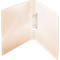 Light brown binder, open, with metal rings.
