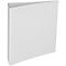 White binder at a slight angle, close-up.
