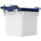 Eimer, quadratisch, Volumen 32 l, mit UN-Zertifizierung, lebensmittelecht, stapelbar, mit Deckel, Ø 380 x H 338 mm, HDPE, blau