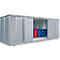 Einzel-Container Säbu SAFE TANK 1900, für aktive Lagerung, Volumen 2 x 1030 l, mit explosionsgeschütztem Lüfter, Auffangwanne & Gitterrost, B 6080 x T 2170 x H 2300 mm, silber