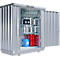 Einzel-Container Säbu SAFE TANK 300, WGK 1-3, Volumen 275 l, mit Auffangwanne & Gitterrost, B 2100 x T 1140 x H 2300 mm, silber