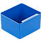 Blue square container with light partition.
