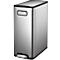 EKO Ecofly II pedaalemmer, 2 x 20 liter, roestvrij staal, vingerafdrukbestendig, geluidloos deksel, B 275 x D 532 x H 660 mm, zilver/zwart